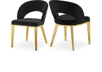 Roberto Black Velvet Dining Chair