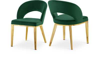 Roberto Green Velvet Dining Chair