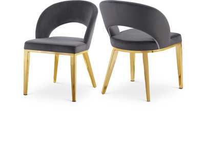 Roberto Grey Velvet Dining Chair