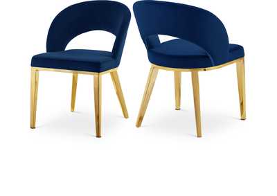 Image for Roberto Navy Velvet Dining Chair