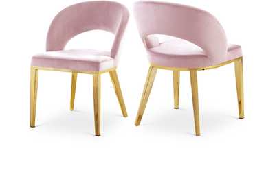 Image for Roberto Pink Velvet Dining Chair