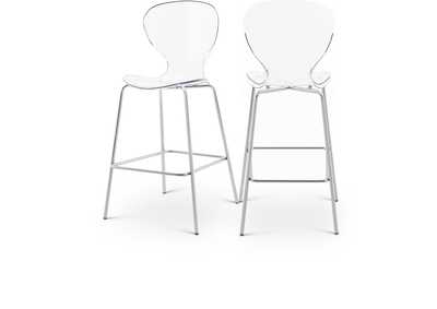 Image for Clarion Chrome Metal Stool Set of 2