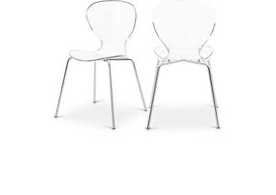 Image for Clarion Chrome Metal Dining Chair Set of 2