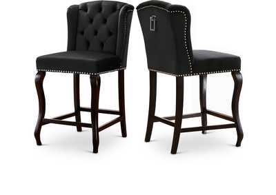 Suri Black Velvet Stool Set of 2