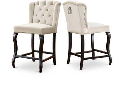 Suri Cream Velvet Stool Set of 2