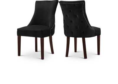 Image for Hannah Black Velvet Dining Chair Set of 2