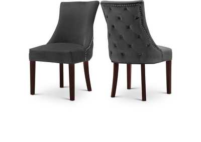 Image for Hannah Grey Velvet Dining Chair Set of 2