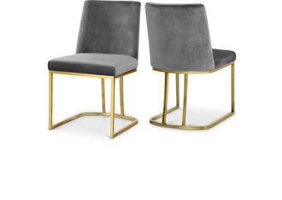 Image for Heidi Grey Velvet Dining Chair Set of 2