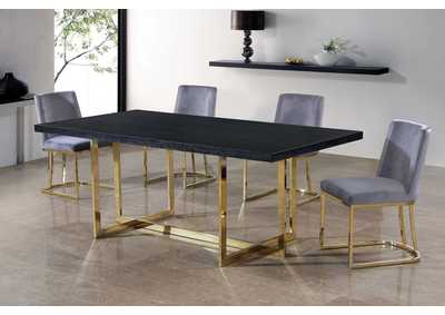 Image for Elle Gold Dining Table w/4 Grey Chair