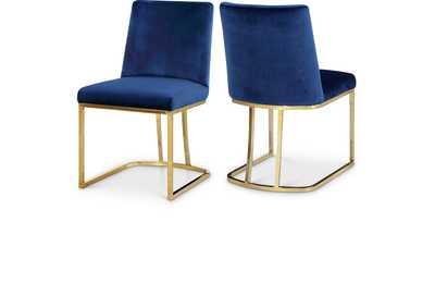 Image for Heidi Navy Velvet Dining Chair Set of 2