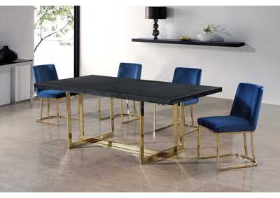 Image for Elle Gold Dining Table w/4 Navy Chair