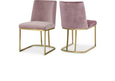 Image for Heidi Pink Velvet Dining Chair Set of 2