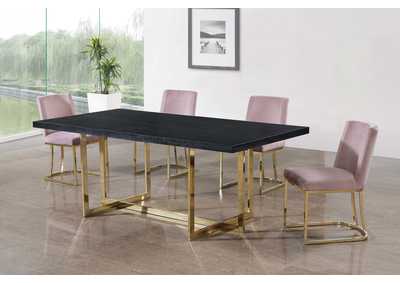 Image for Elle Gold Dining Table w/4 Pink Chair