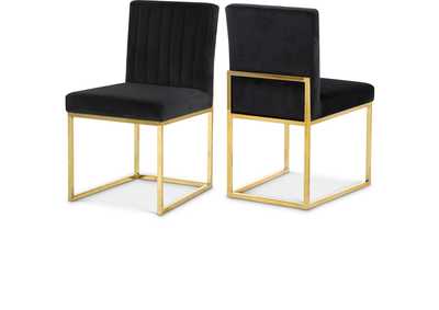 Image for Giselle Black Velvet Dining Chair Set of 2