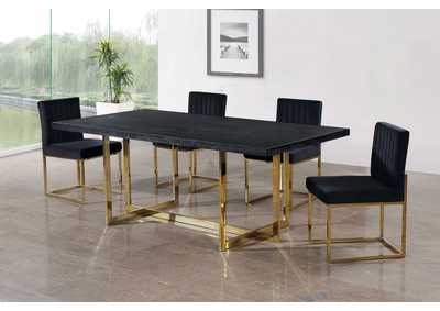 Image for Elle Gold Dining Table w/4 Black Chair