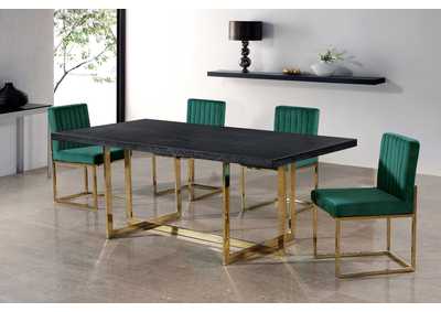 Elle Gold Dining Table w/4 Green Chair