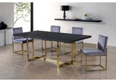 Image for Elle Gold Dining Table w/4 Grey Chair