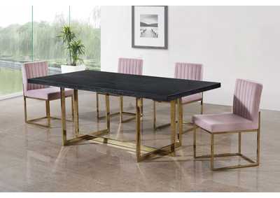 Image for Elle Gold Dining Table w/4 Pink Chair