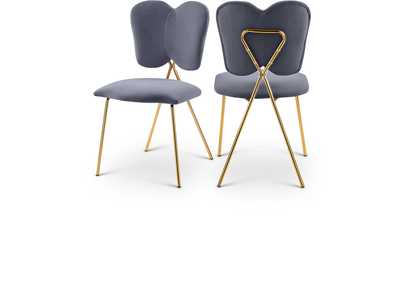 Image for Angel Grey Velvet Dining Chair Set of 2