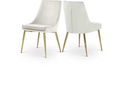 Image for Karina Cream Velvet Dining Chair Set of 2