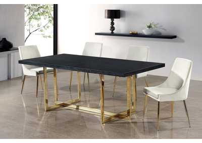 Image for Elle Gold Dining Table w/4 Cream Chair