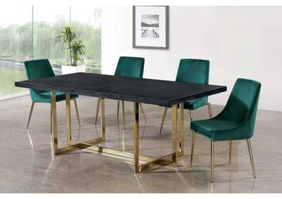 Image for Elle Gold Dining Table w/4 Green Chair