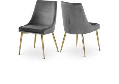 Image for Karina Grey Velvet Dining Chair Set of 2