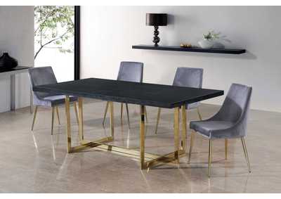 Elle Gold Dining Table w/4 Grey Chair