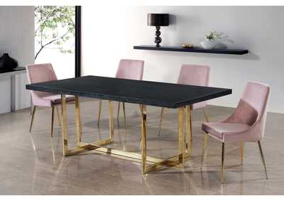 Image for Elle Gold Dining Table w/4 Pink Chair