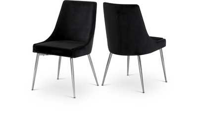 Image for Karina Black Velvet Dining Chair Set of 2