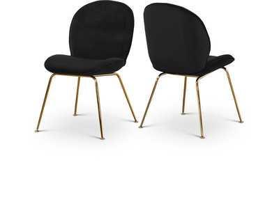 Image for Paris Black Velvet Dining Chair Set of 2