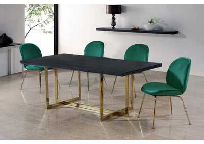 Elle Gold Dining Table w/4 Green Chair