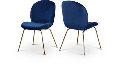 Image for Paris Navy Velvet Dining Chair Set of 2