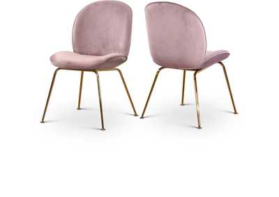 Image for Paris Pink Velvet Dining Chair Set of 2