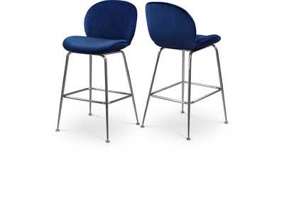 Image for Paris Navy Velvet Stool Set of 2