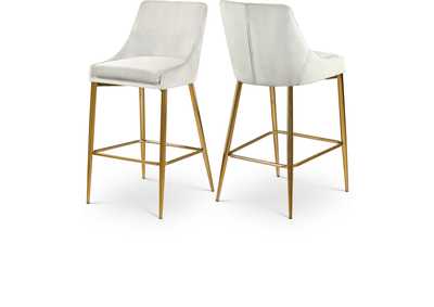 Image for Karina Cream Velvet Stool Set of 2