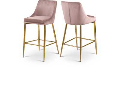 Image for Karina Pink Velvet Stool Set of 2