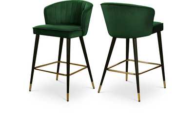 Image for Cassie Green Velvet Stool Set of 2