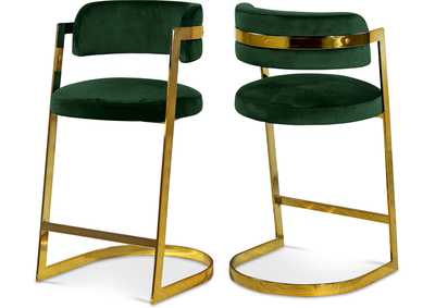 Image for Stephanie Green Velvet Stool Set of 2