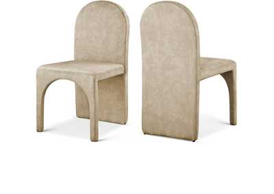 Image for Summer Beige Velvet Dining Side Chair Set of 2