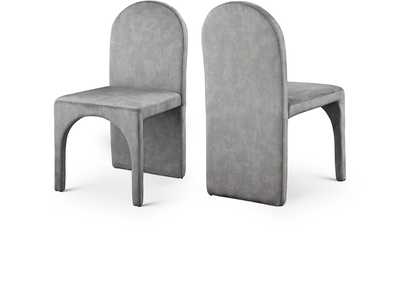 Image for Summer Grey Velvet Dining Side Chair Set of 2