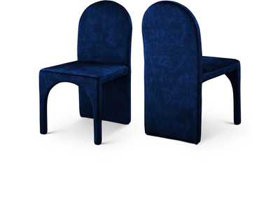 Image for Summer Navy Velvet Dining Side Chair Set of 2