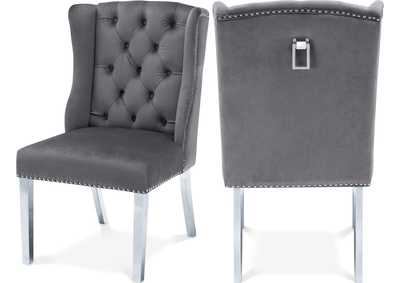 Image for Suri Grey Velvet Dining Chair [Set of 2]