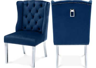 Image for Suri Navy Velvet Dining Chair Set of 2