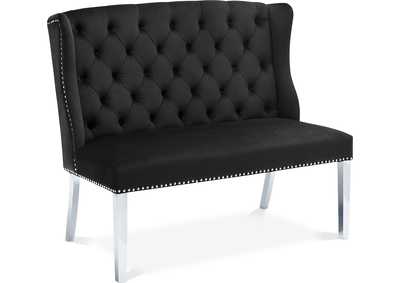 Image for Suri Black Velvet Settee Bench