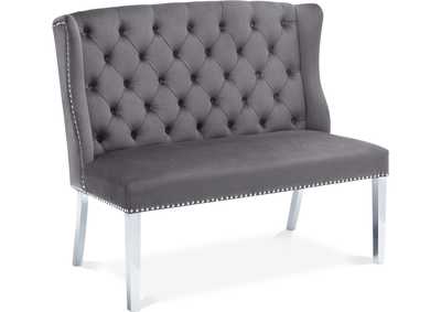 Image for Suri Grey Velvet Settee Bench