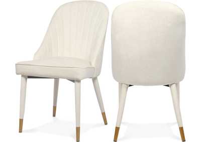 Image for Belle Cream Velvet Dining Chair Set of 2