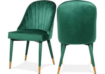 Image for Belle Green Velvet Dining Chair Set of 2