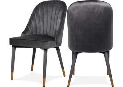 Image for Belle Grey Velvet Dining Chair Set of 2