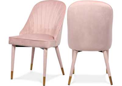 Image for Belle Pink Velvet Dining Chair Set of 2